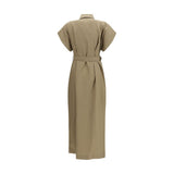 Brunello Cucinelli Beige Cotton Casual Dress