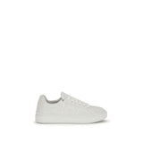 Ferragamo White Calf Leather Bos Taurus Sneakers