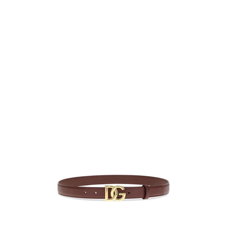 Dolce & Gabbana Bordeaux Calf Leather Bos Taurus Regular Belt