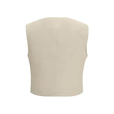 P.A.R.O.S.H. Beige Wool Sleeveless Jacket