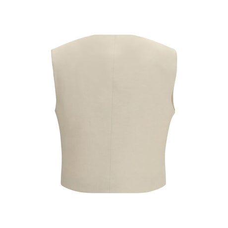 P.A.R.O.S.H. Beige Wool Sleeveless Jacket