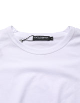 Dolce & Gabbana White Cotton Short Sleeves Crew Neck T-shirt