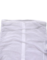 Dolce & Gabbana White Sheer Nylon Stretch Sheath Maxi Dress