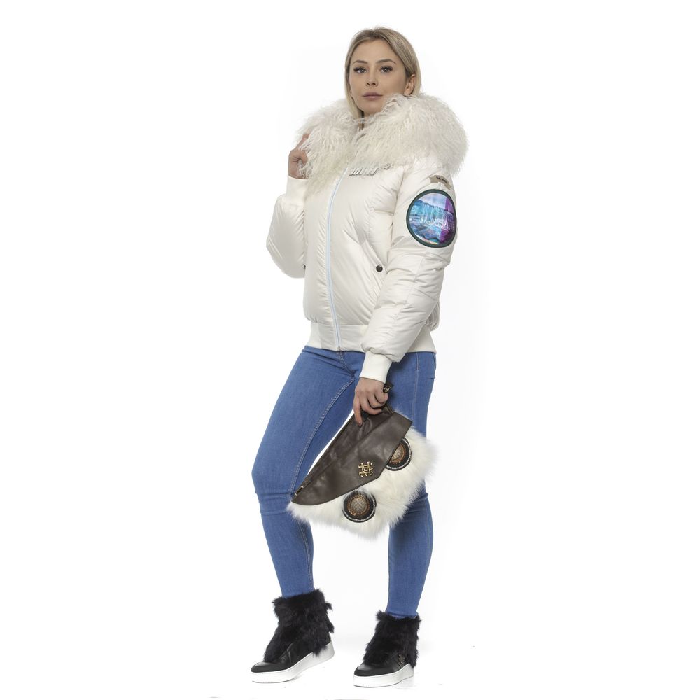 Mr&Mrs Italy White Polyester Women Bomber Jacket