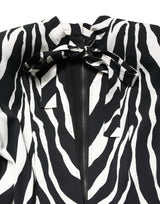 Dolce & Gabbana Black White Viscose Zebra Pattern Jumpsuit