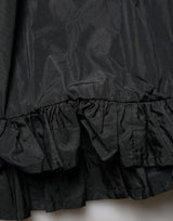 MSGM Black High Waist Pleated A-line Long Maxi Women Skirt