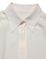 Dolce & Gabbana Off White Collared Long Sleeves Blouse Top