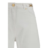 Versace White Cotton Straight-Leg Jeans