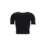 Courrèges Black Viscose T-Shirt