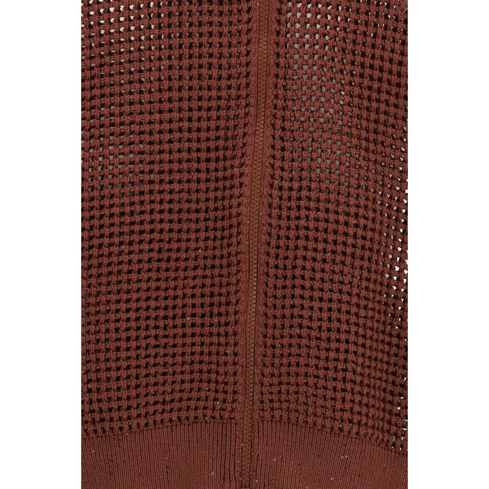 Brunello Cucinelli Bordeaux Cotton Sweatshirt