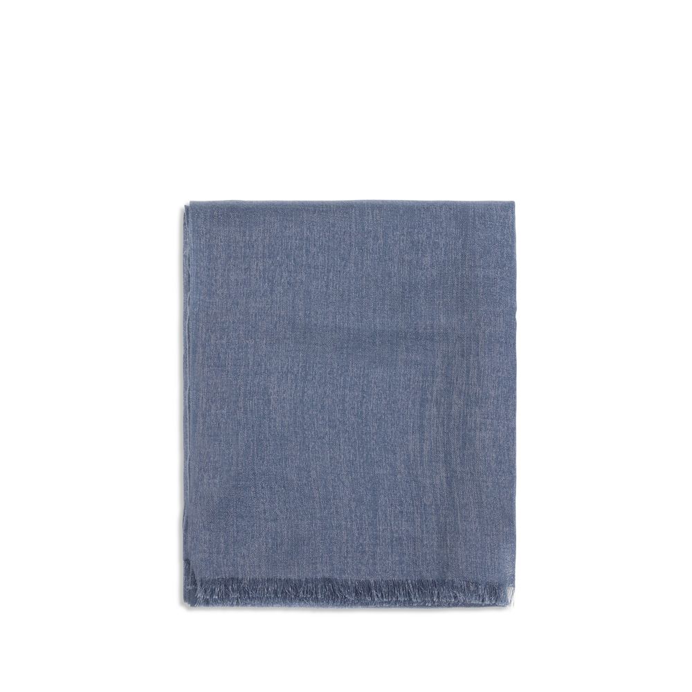 Brunello Cucinelli Blue Cashmere Scarf