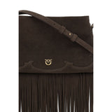 PINKO Brown Calf Leather Bos Taurus Shoulder Bag