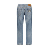 Dolce & Gabbana Blue Cotton Straight-Leg Jeans
