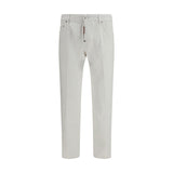 Dsquared² White Cotton Slim Fit Jeans