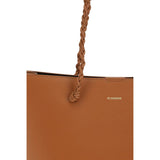Jil Sander Brown Calf Leather Bos Taurus Shoulder Bag