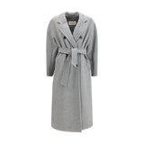 Max Mara Gray Fleece Wool Coat