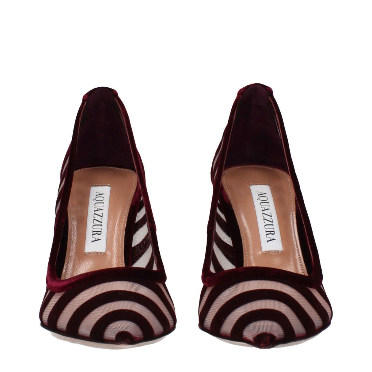 Aquazzura Transparent Velvet Mid Heel Pumps