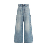 Diesel Blue Cotton Relaxed Fit Jeans
