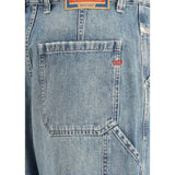 Diesel Blue Cotton Relaxed Fit Jeans