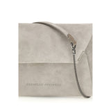 Brunello Cucinelli Gray Calf Leather Bos Taurus Shoulder Bag