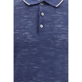 Brooksfield Blue Linen Polo Shirt