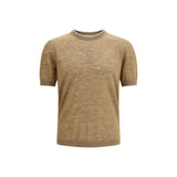 Brooksfield Beige Linen Shortsleeve Shirt