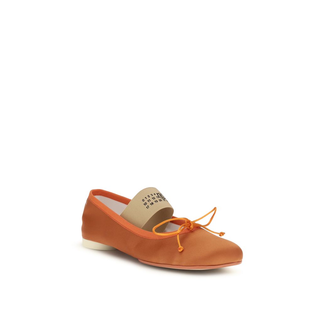 MM6 Orange Viscose Ballet Flats