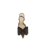 MACH & MACH Brown Raffia Platform Pumps