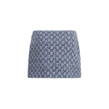 Gucci Blue Cotton Mini Skirt