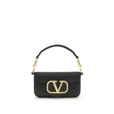 Valentino Garavani Black Calf Leather Bos Taurus Shoulder Bag