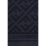 Fendi Blue Wool Oves Aries Scarf