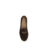 Valentino Garavani Brown Calf Leather Bos Taurus Slip-On Loafers