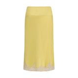 Saint Laurent Bicolor Silk Midi Skirt