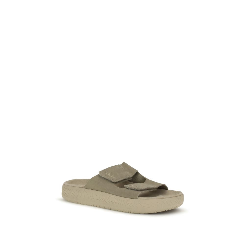 Veja Beige Calf Leather Bos Taurus Flat Sandals