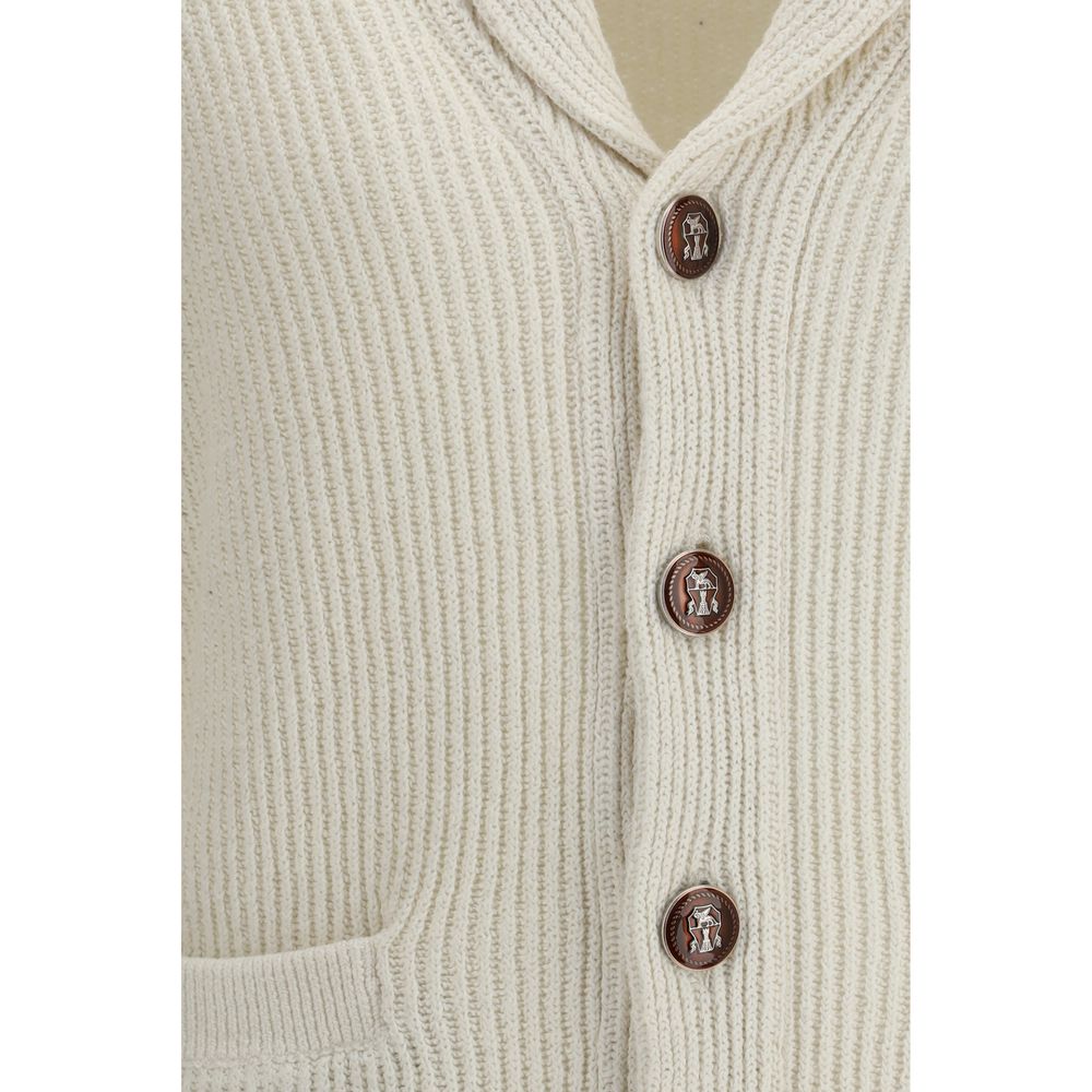 Brunello Cucinelli Beige Cotton Cardigan