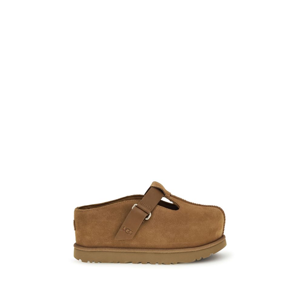 UGG Brown Calf Leather Bos Taurus Mules