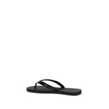 Prada Black Calf Leather Bos Taurus Flip-Flop Sandals