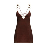 Oséree Brown Polyamide Casual Dress