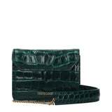 Roberto Cavalli Green Leather Clutch Bag