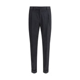 PT Torino Black Fleece Wool Casual Pants