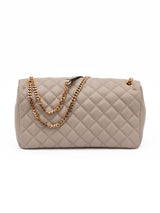 Versace Taupe Quilted Leather Shoulder Strap Bag