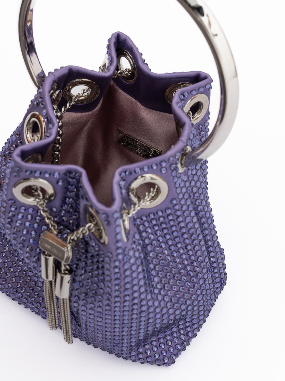 Jimmy Choo Purple Bon Bon Micro Crystals Bucket