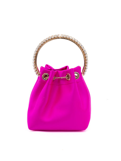 Jimmy Choo Fuchsia Bon Bon Satin Bucket