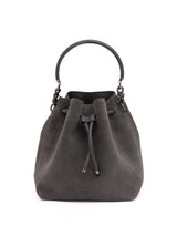 Jimmy Choo Dark Grey Bon Bon Suede Bucket