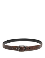 Dolce & Gabbana Brown Leather Silver Tone Metal Buckle Belt