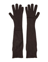 Dolce & Gabbana Brown Cashmere Knitted Elbow Length Mitten Gloves
