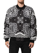 Dolce & Gabbana Black White BandanaPrint Men Bomber  Jacket