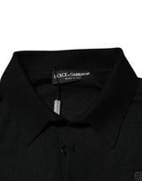 Dolce & Gabbana Black Crest Long Sleeve Men Pullover Sweater