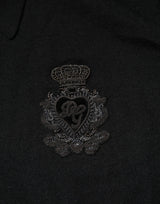 Dolce & Gabbana Black Crest Long Sleeve Men Pullover Sweater