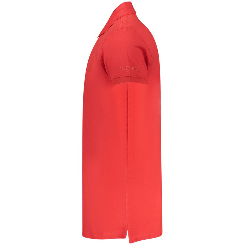 Iceberg Rosso Cotton Mens Polo Shirt